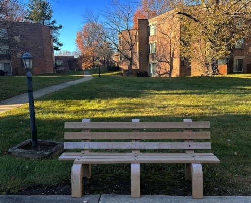 Summit Apartments Exterior Detail with Seating Area